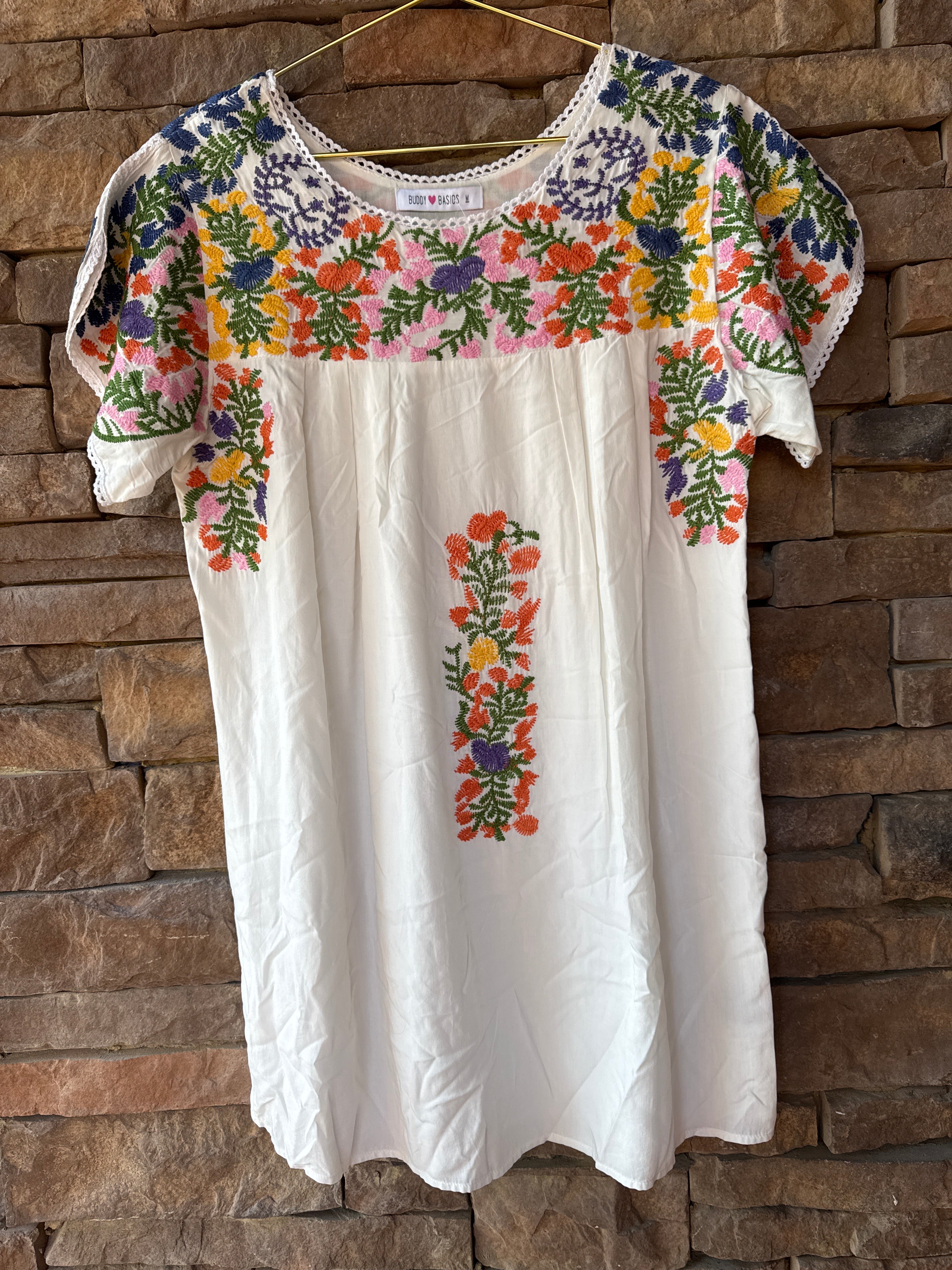 Buddy Basics Embrio Flower White Dress M