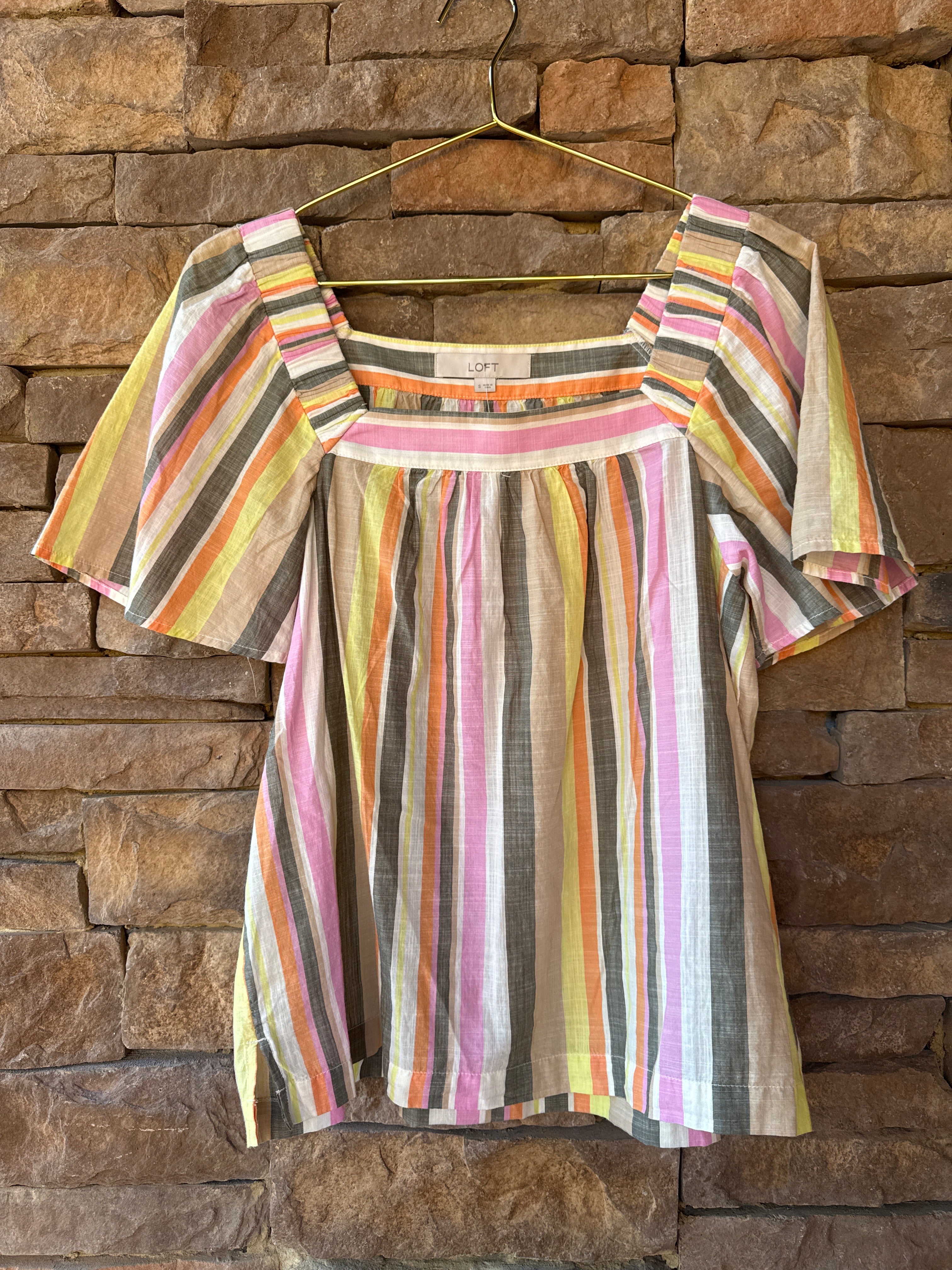 Loft Pastel Striped Blouse S