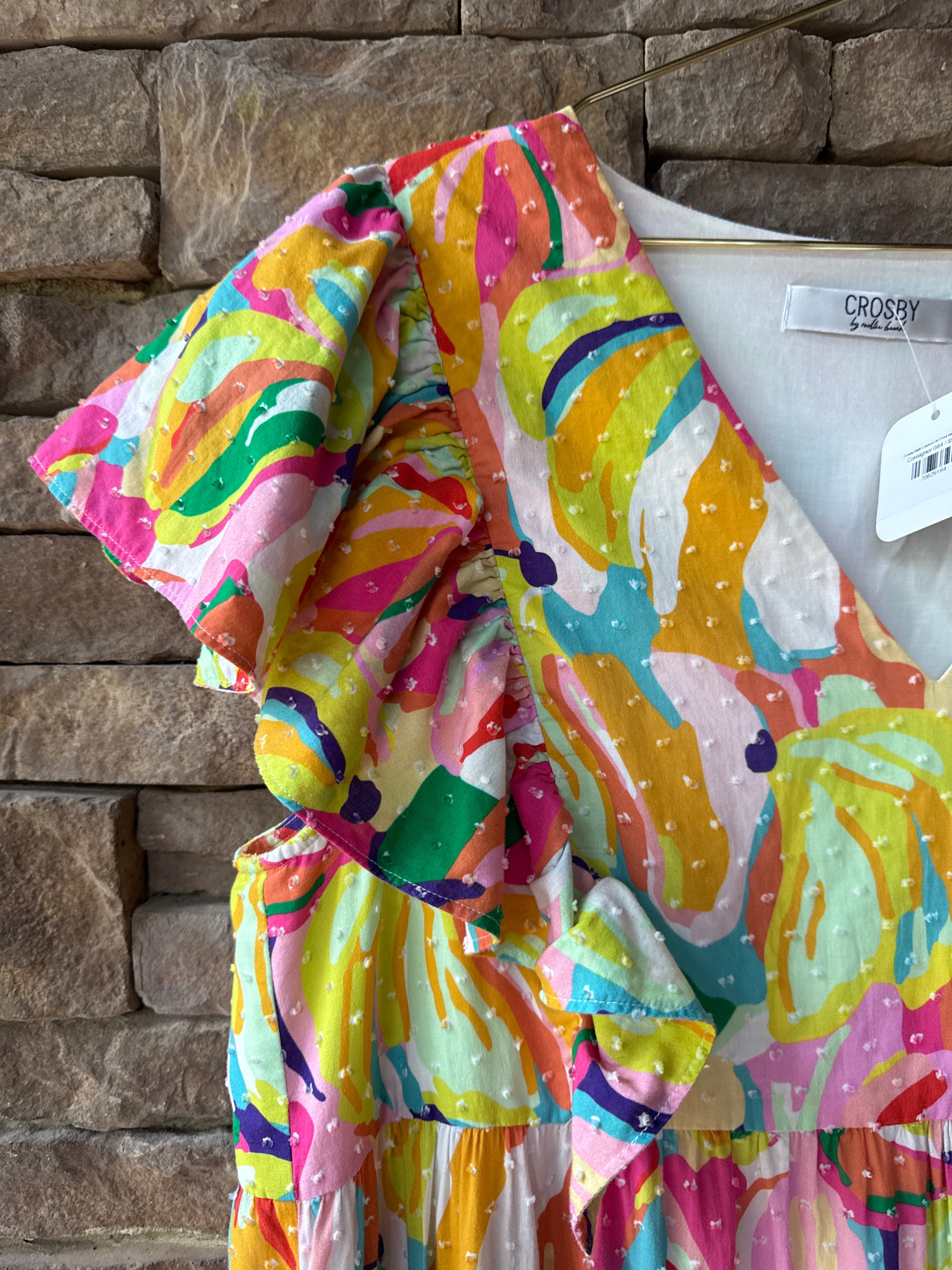 Crosby Multi Colored Art Print Maxi Dress XL