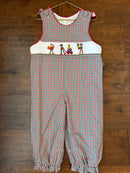 Three Sisters Christmas Elves Smocked Longall 3T