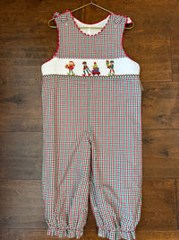 Three Sisters Christmas Elves Smocked Longall 3T
