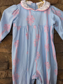 TBBC Blue and Pink Bow Romper 12-18m