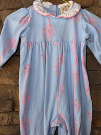 TBBC Blue and Pink Bow Romper 12-18m