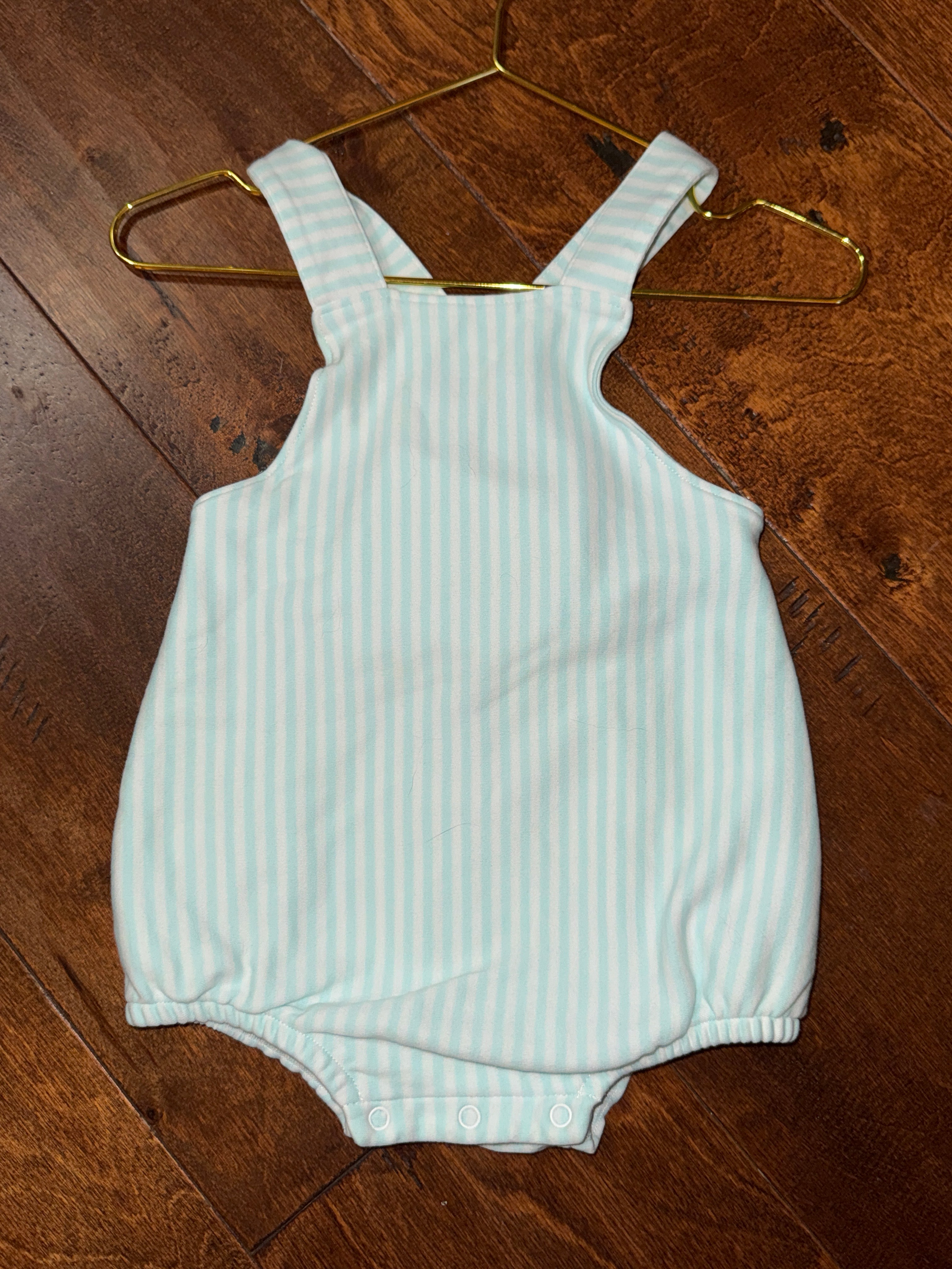 TBBC Teal and White Stripe Sunsuit 6-12m