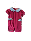 Busy Bee Smocks Romper - Gingham Collar 9M