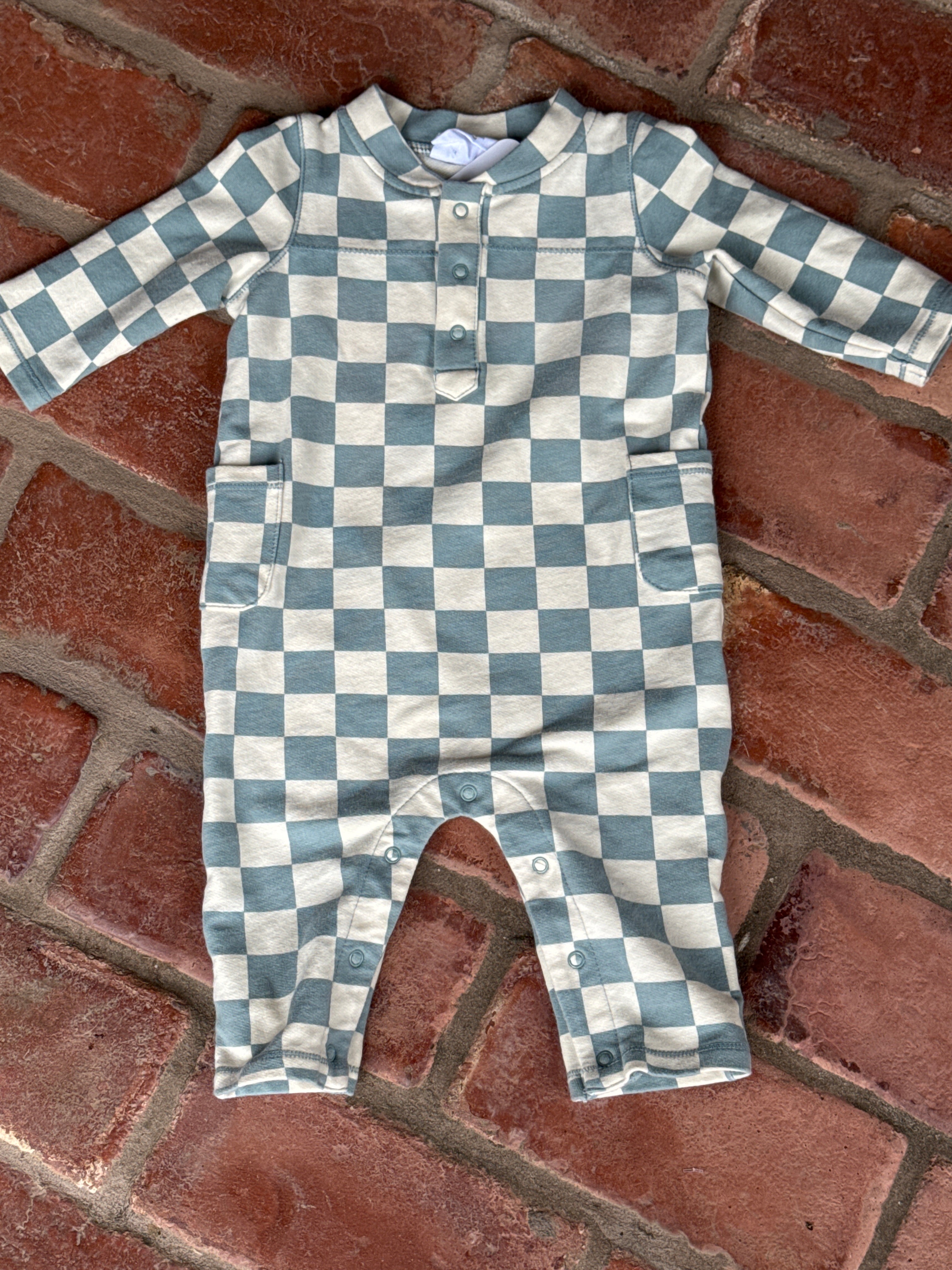 Angel Dear Checkered Romper 3-6M