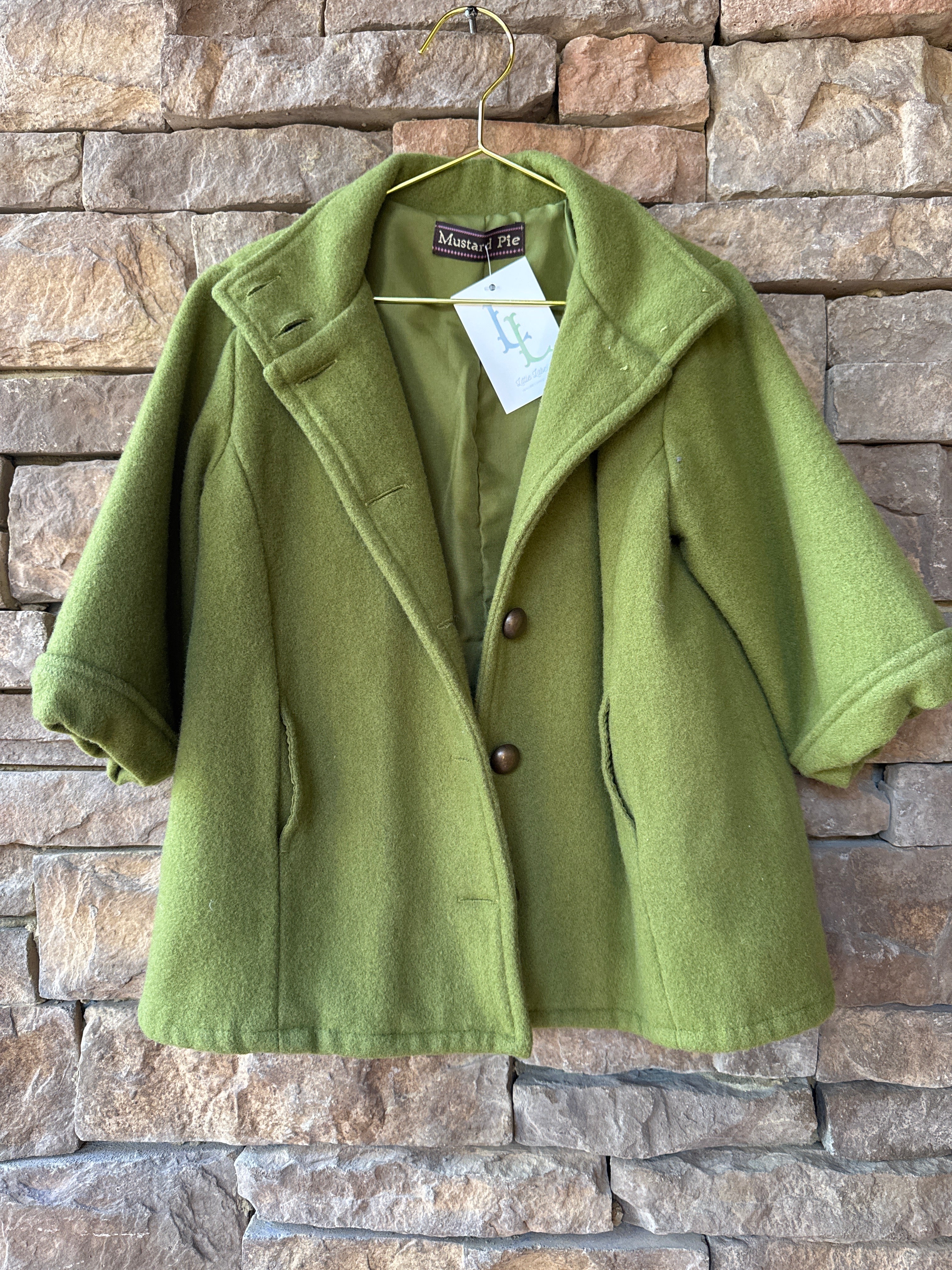 Mustard Pie Olive Green Coat 6X