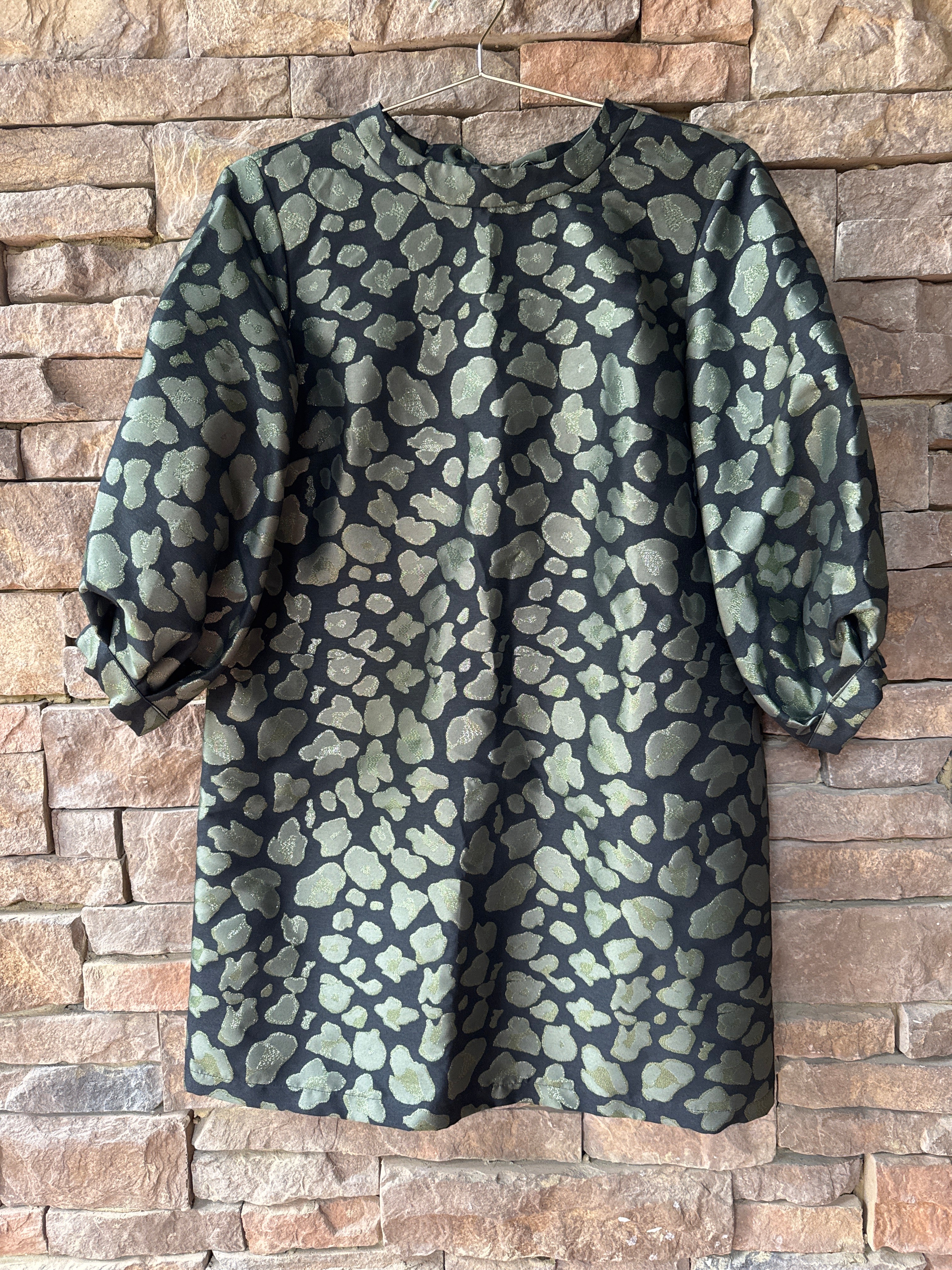 Topshop Olive and Black Mini Dress M