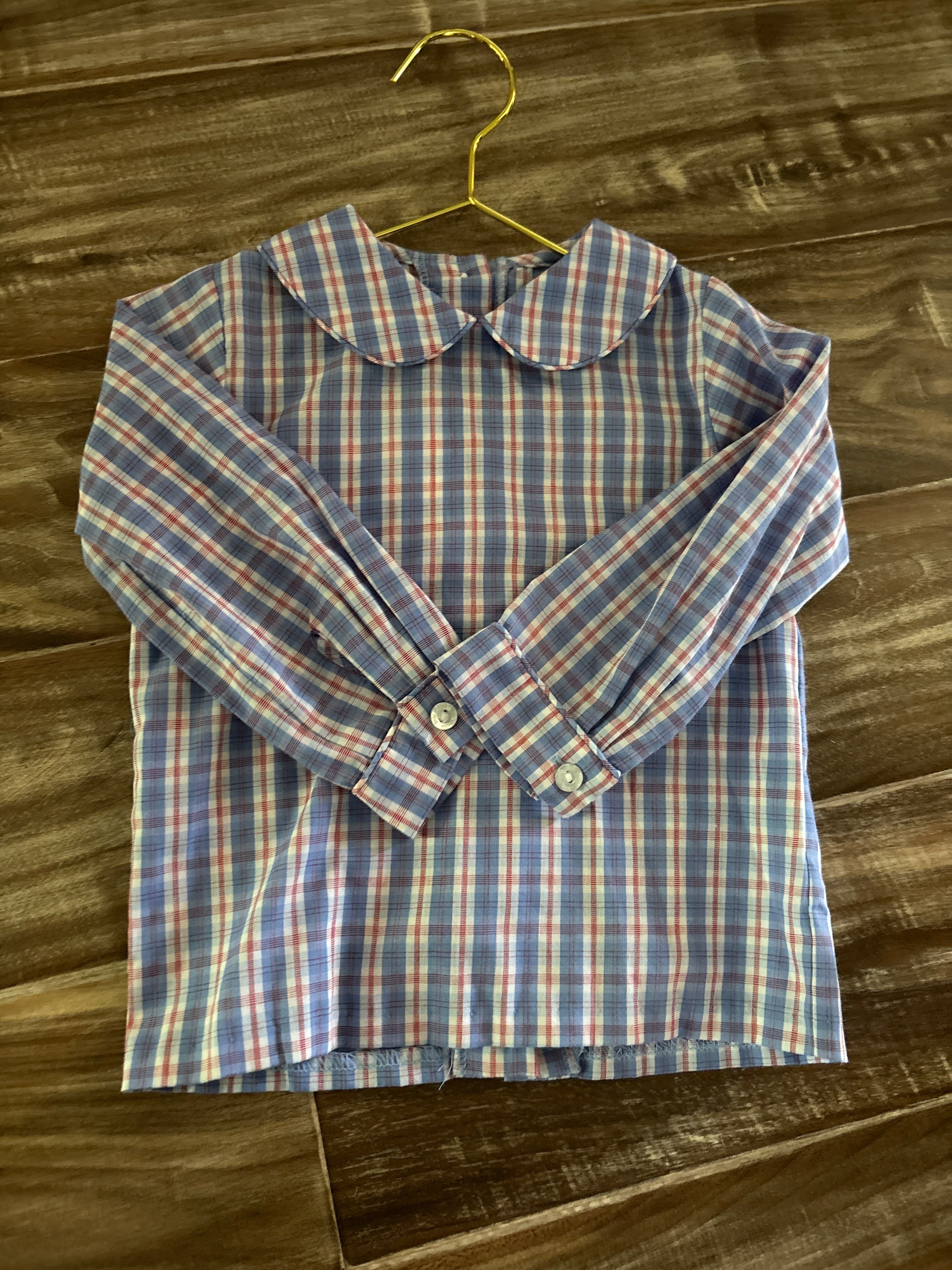 Little English Plaid Collared Top 24M