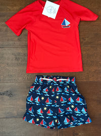 Floatimini Sailboat Rash and Short Set 18m