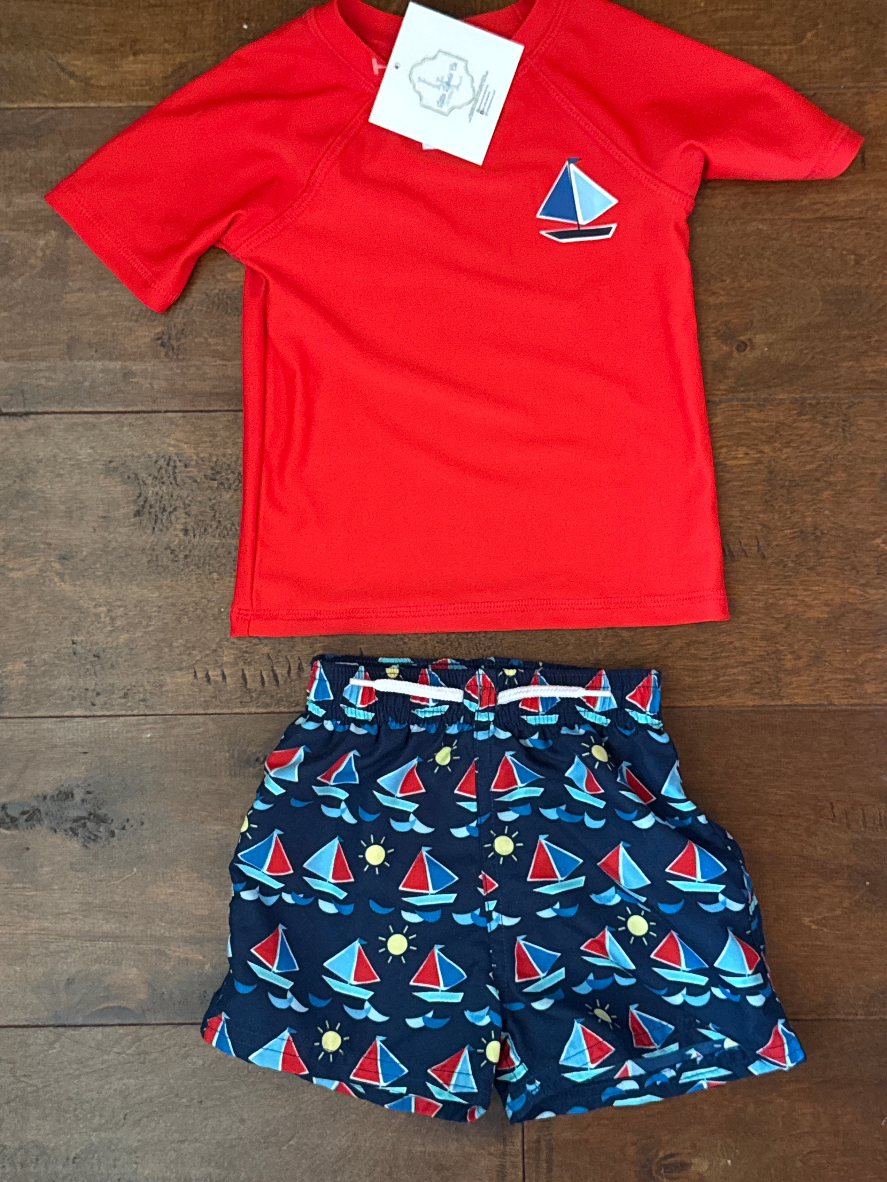 Floatimini Sailboat Rash and Short Set 18m
