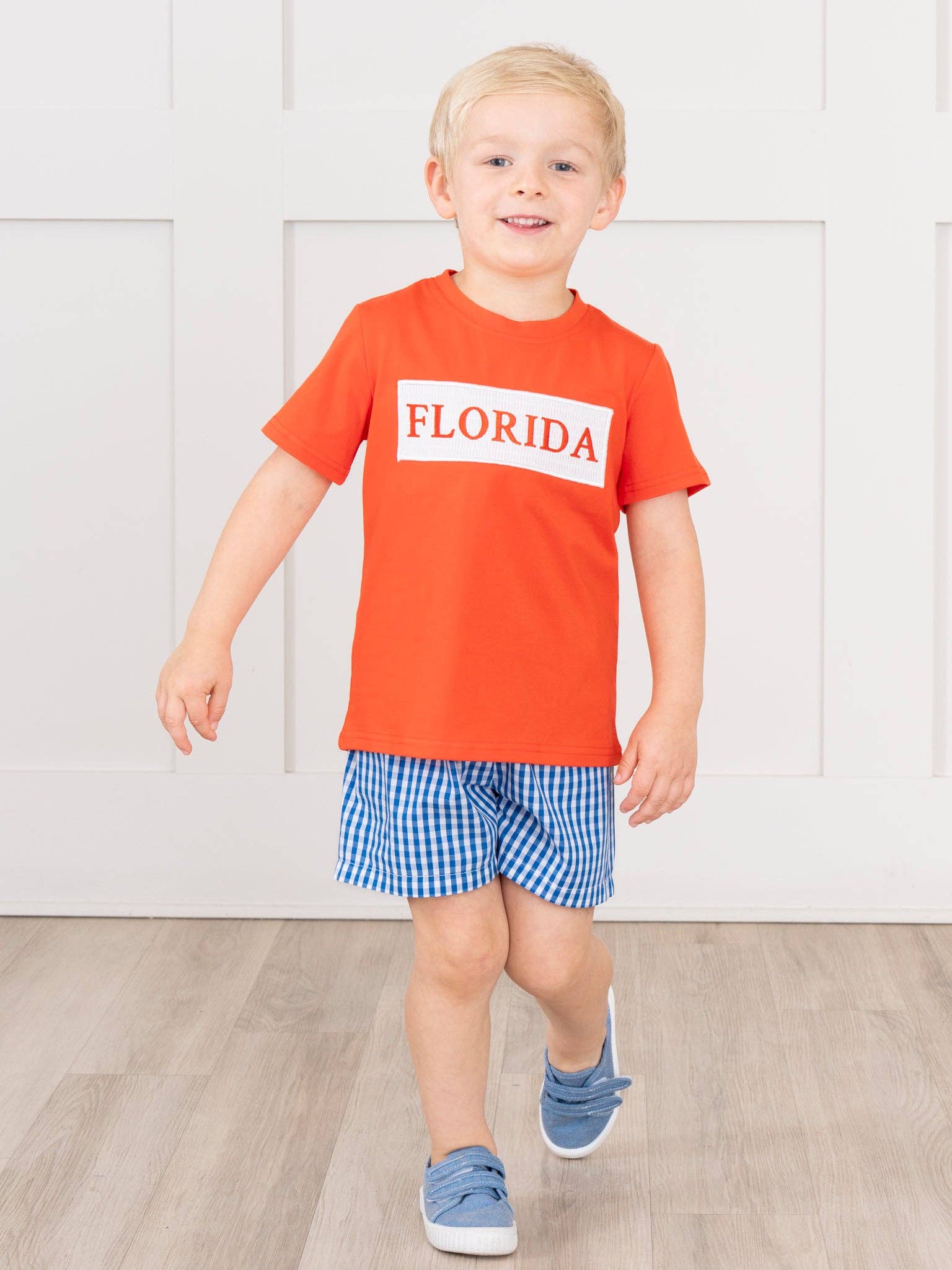 Florida Smocked Gingham Outfit: M(3yrs)