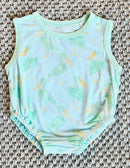 Mint Pelican Bubble Romper: 12-18M