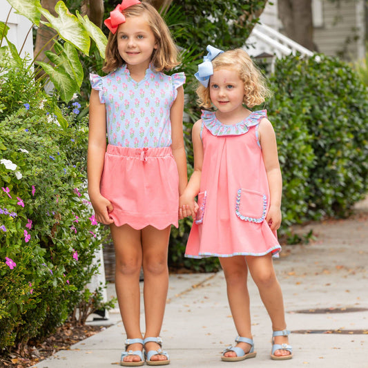 Coral Bouquet Pocket Dress