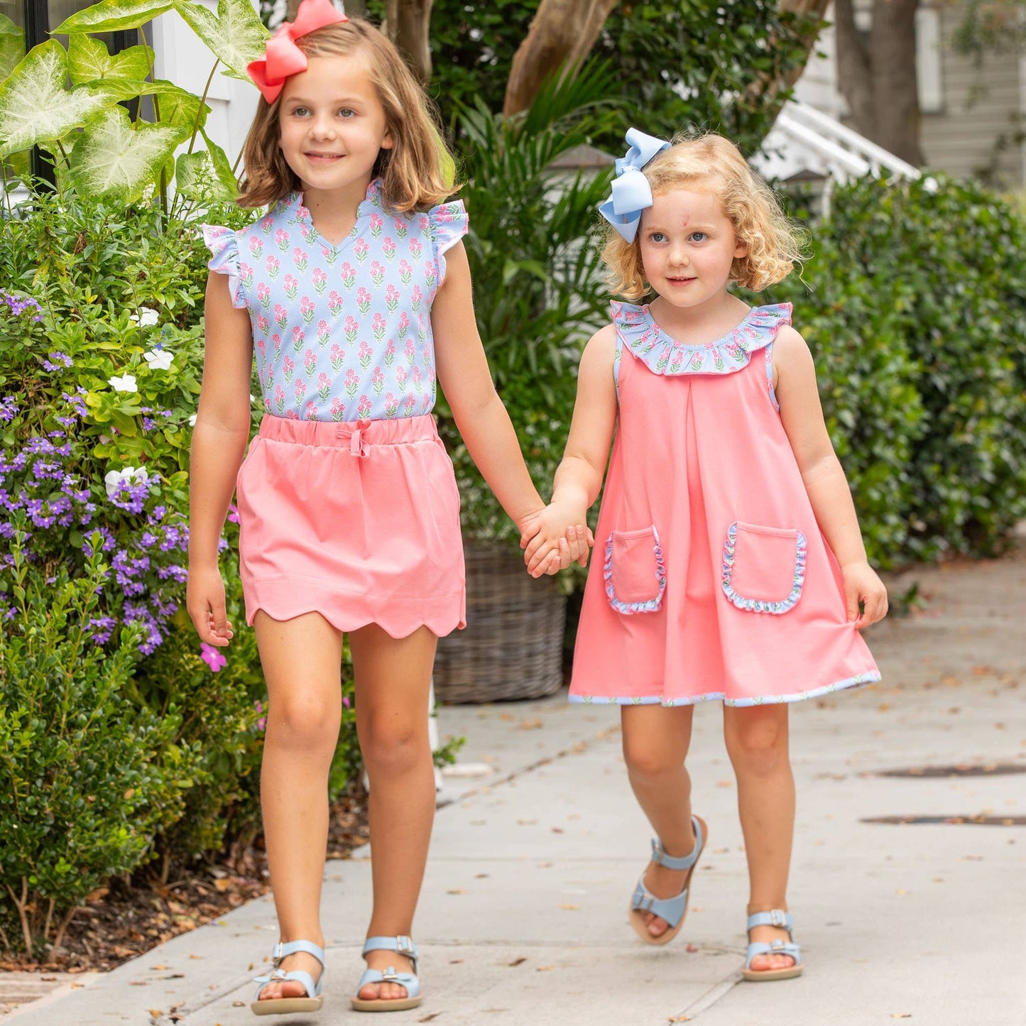 Coral Bouquet Pocket Dress