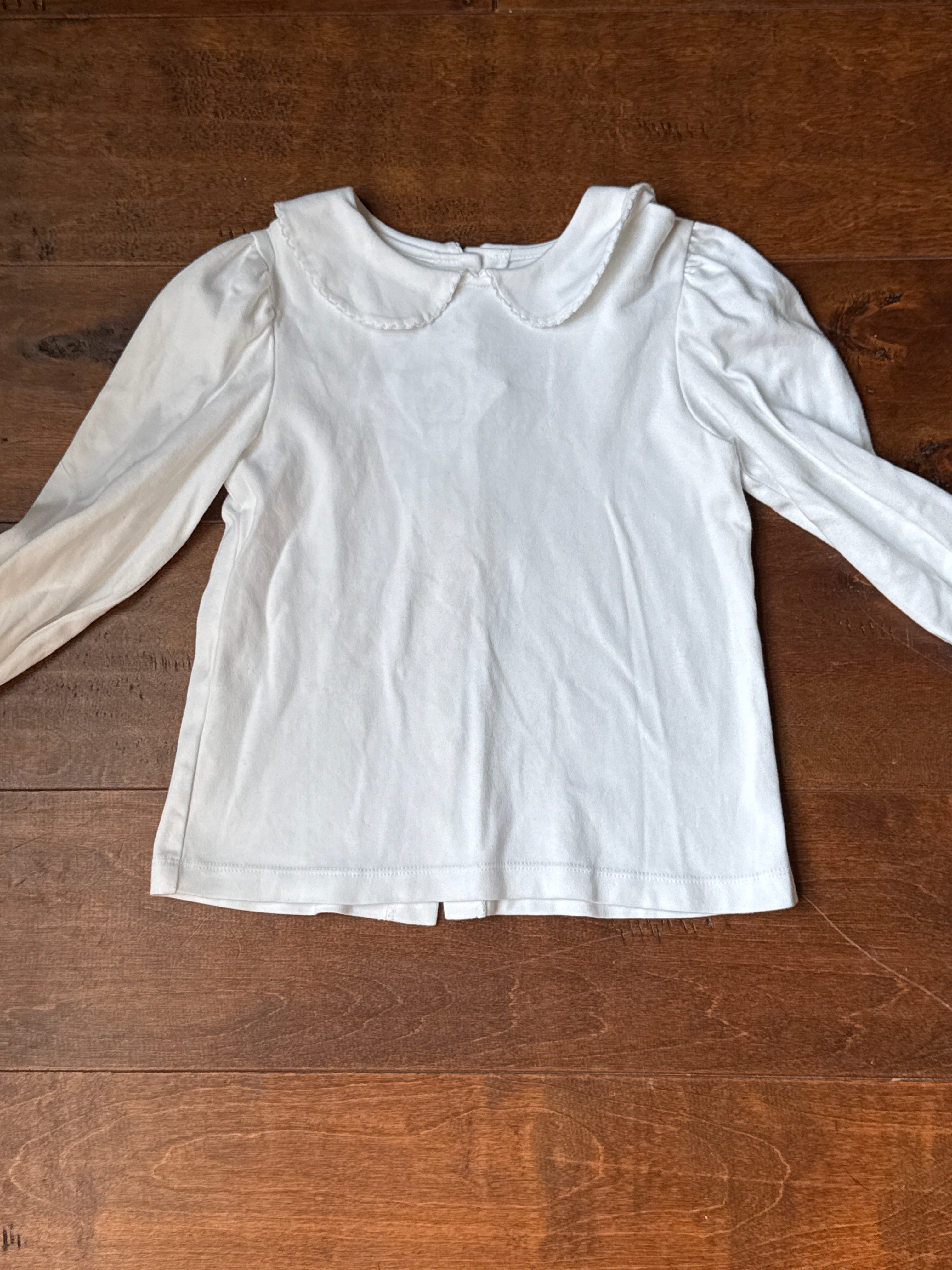 White Peter Pan Collared LS Top 6