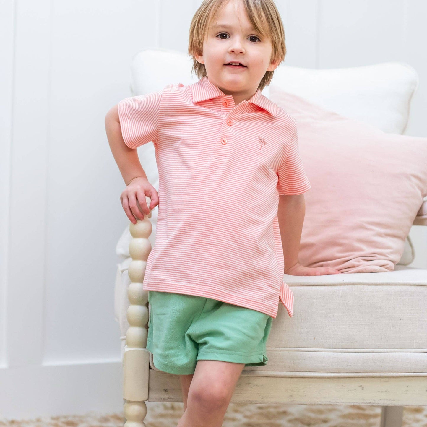 Salmon Stripe Polo