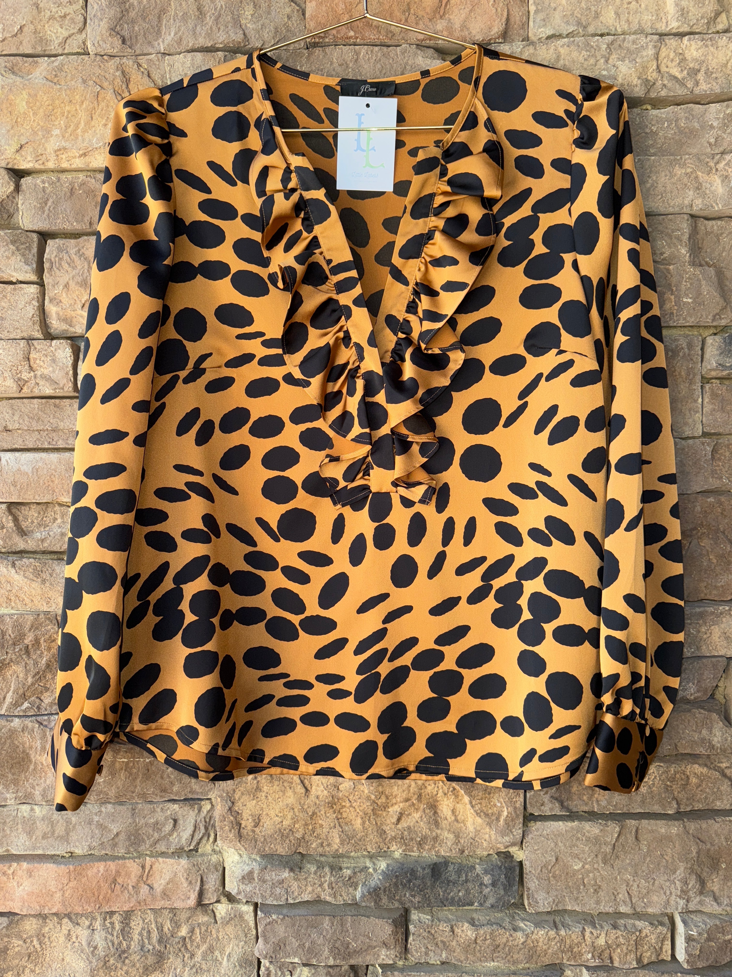 JCrew Leopard Blouse M