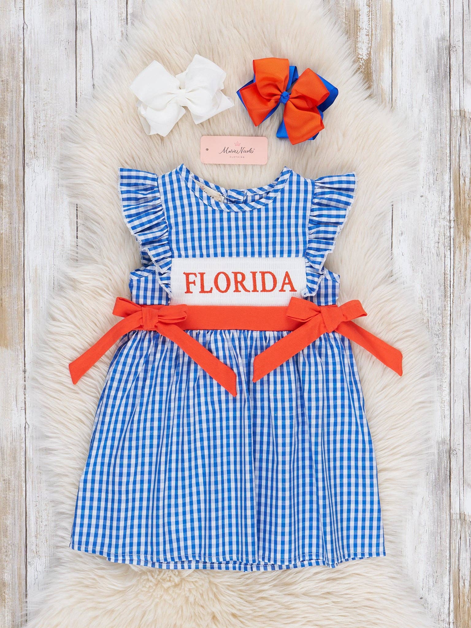 Florida Smocked Gingham Dress: M(3yrs)