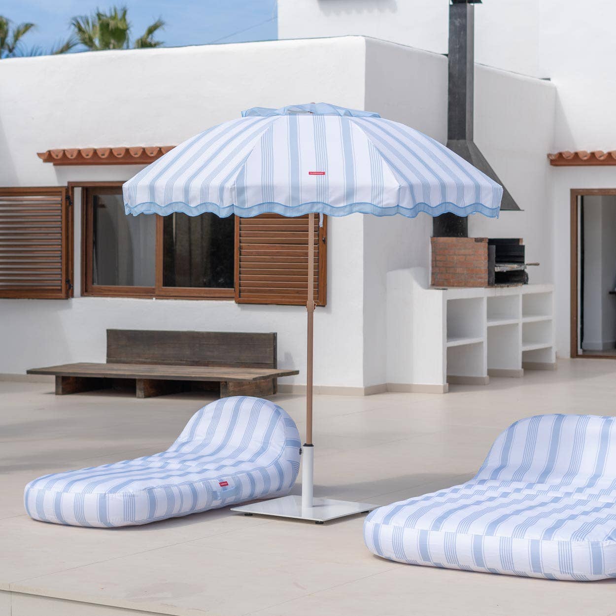 Premium blue beach umbrella
