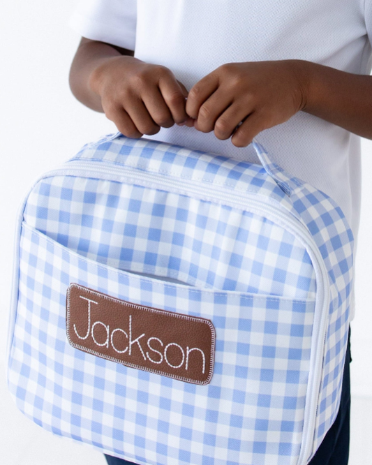 Insulated Lunch Bag - Blue Gingham