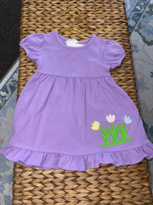Stitchy Fish Purple Tulip Dress 24M