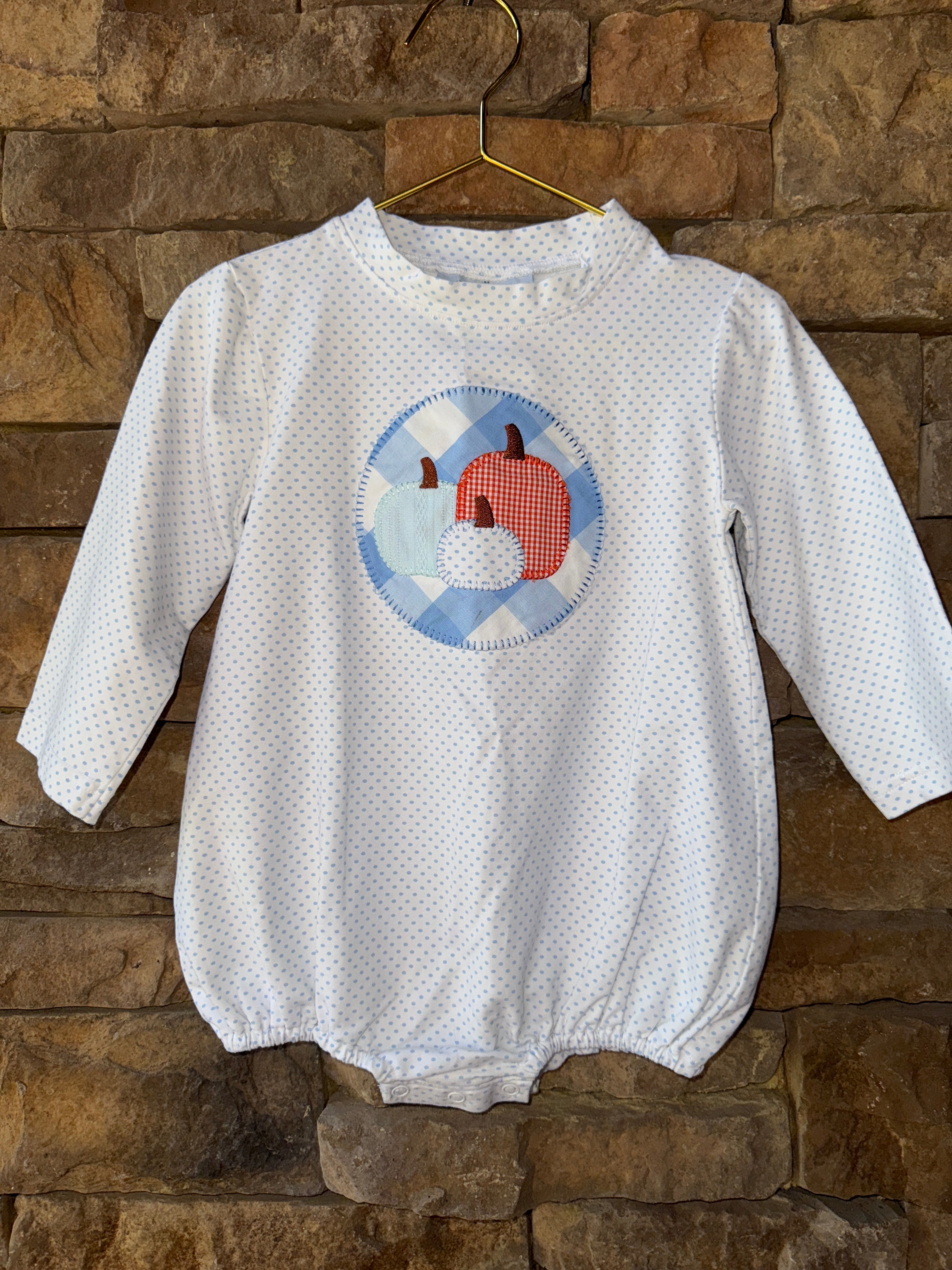 Southern Tators Pumpkin Dot Bubble 12M