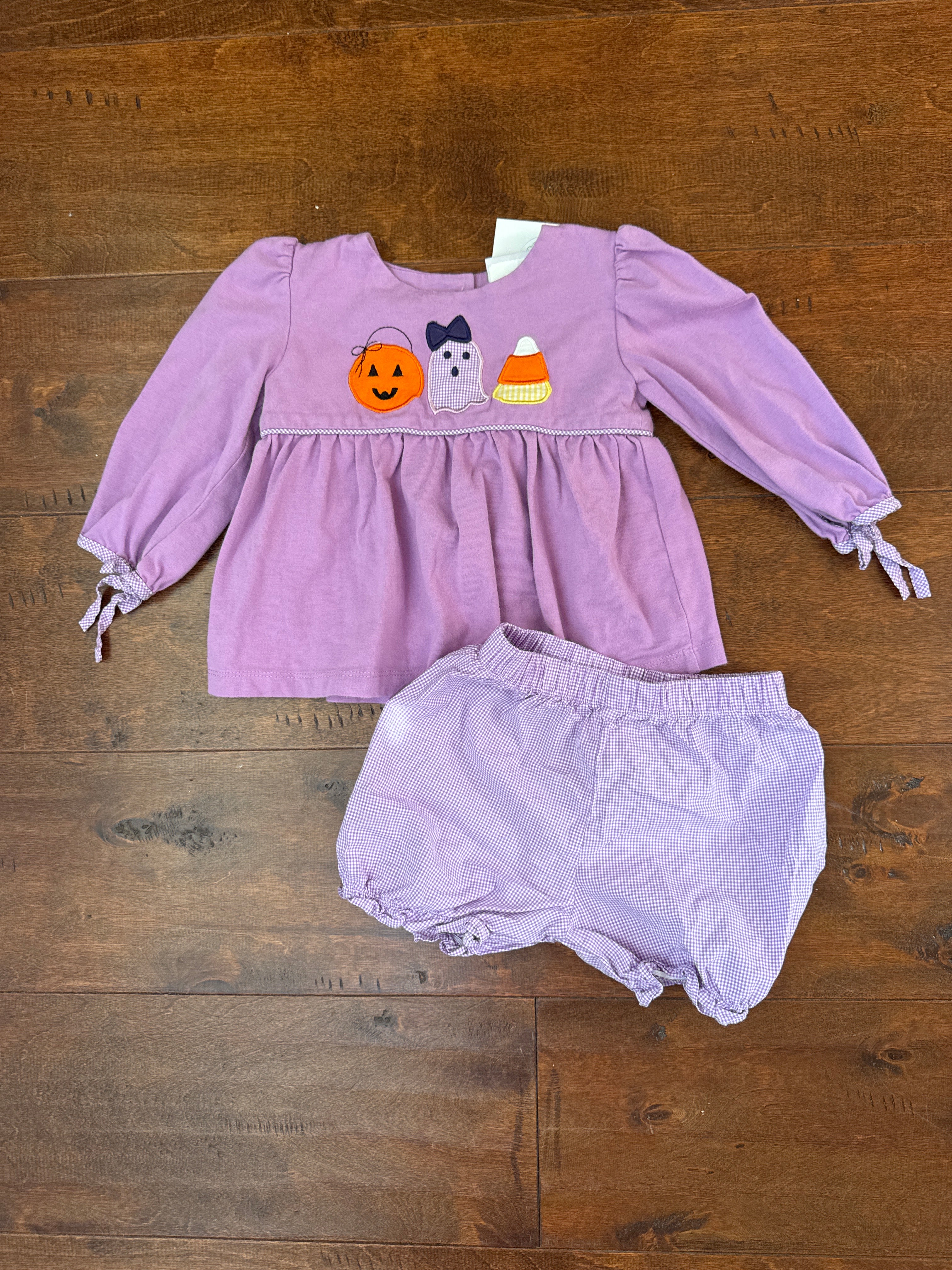 Stitchy Fish Halloween Bloomer set Purple 24M