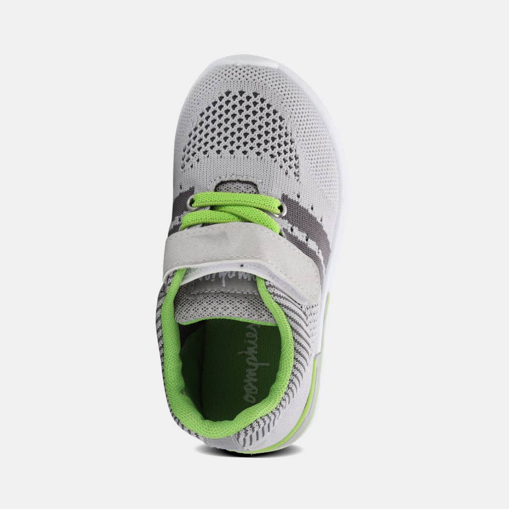 Wynn Boys Hook & Loop Sneaker: Light Grey