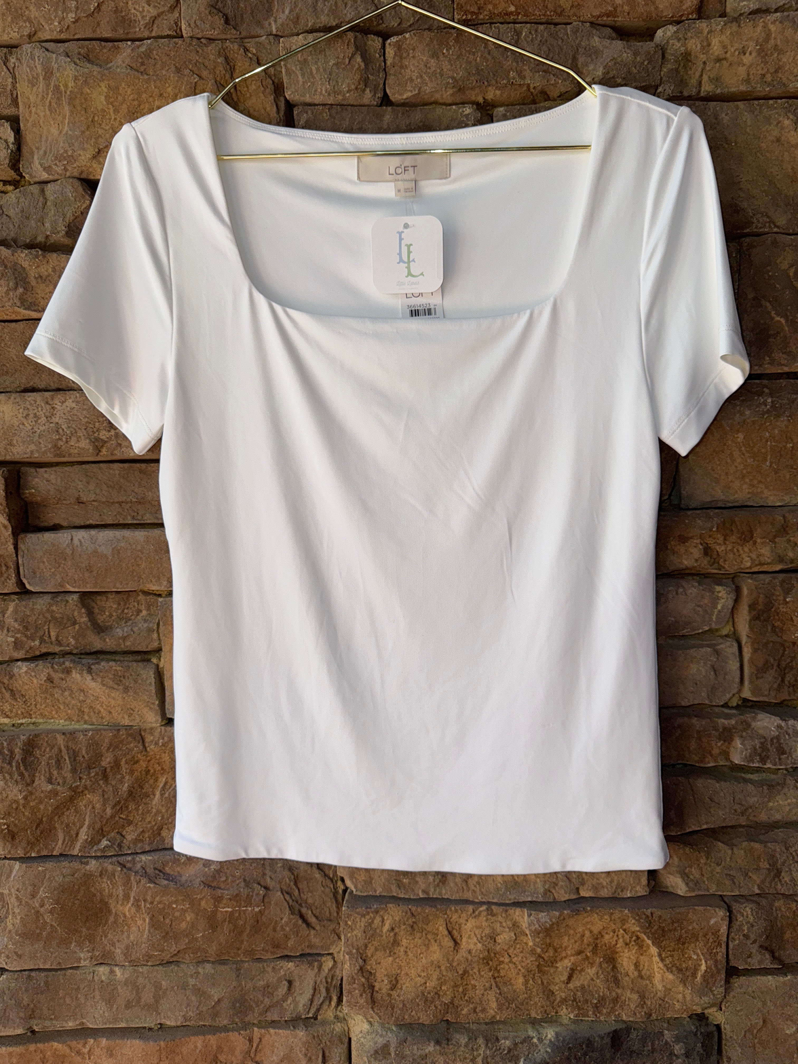 Loft White Everyday Fitted Top Ss M