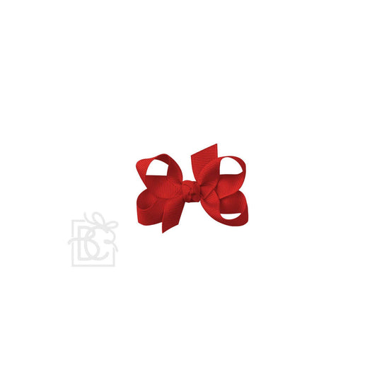 SIGNATURE GROSGRAIN BOW ON CLIP: 3" Small - 5/8" Ribbon on Alligator Clip / RED