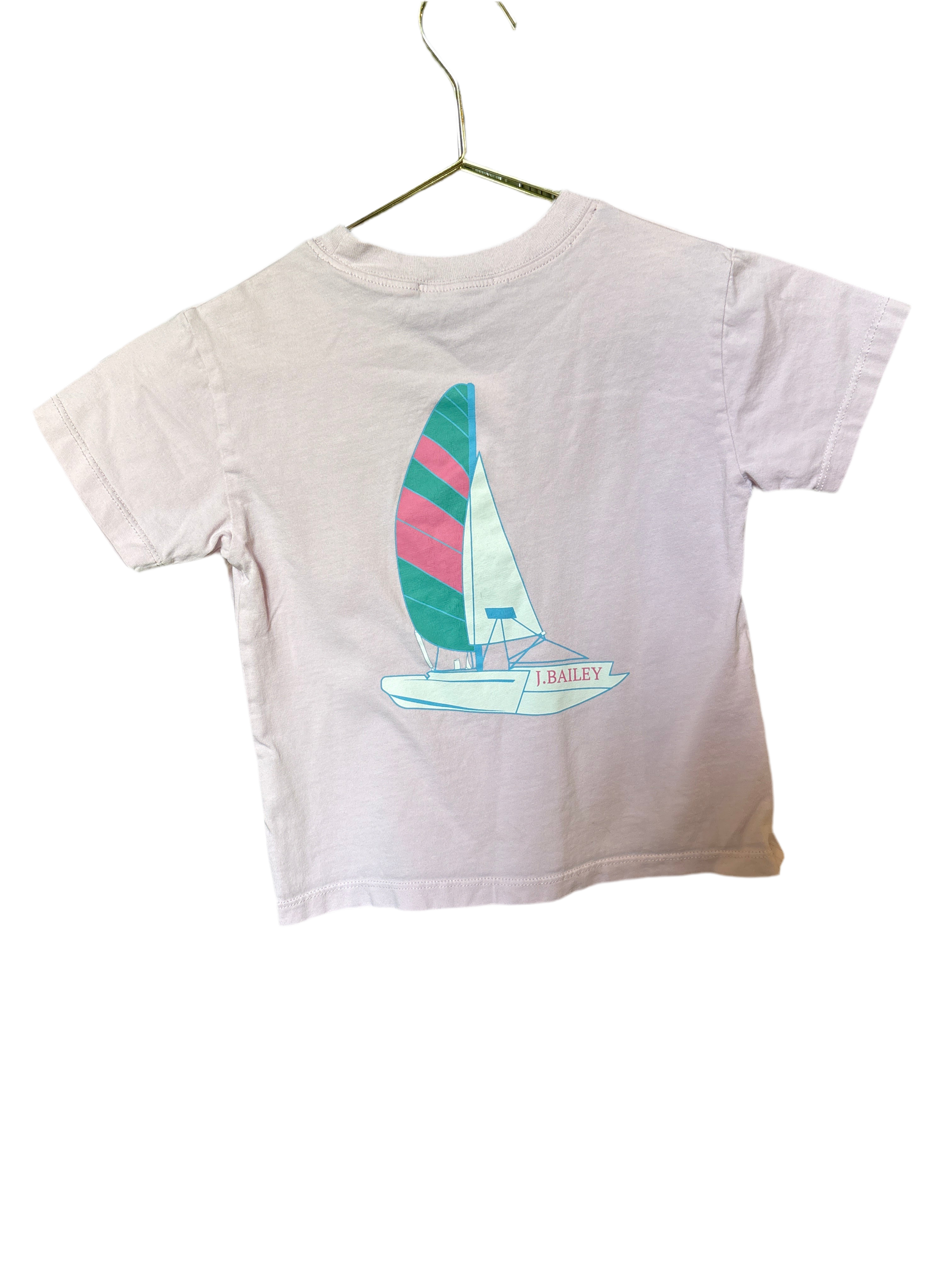 J Bailey Light Pink Sailboat Tee 4T