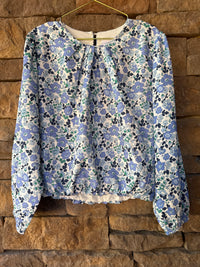 Pleat Floral Ls Blouse 8