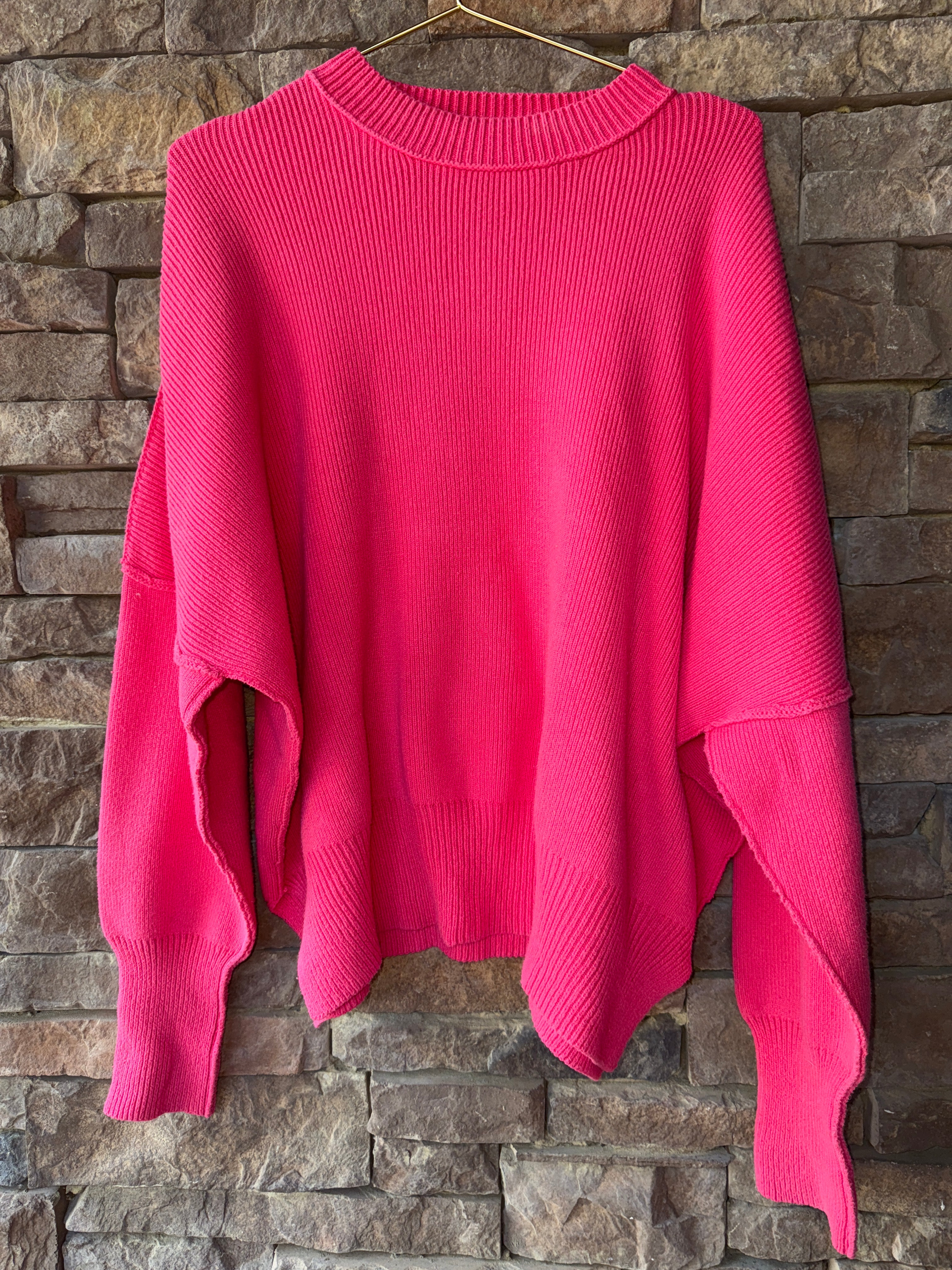 The Impeccable Pig Pink Sweater Ls Ribbed L