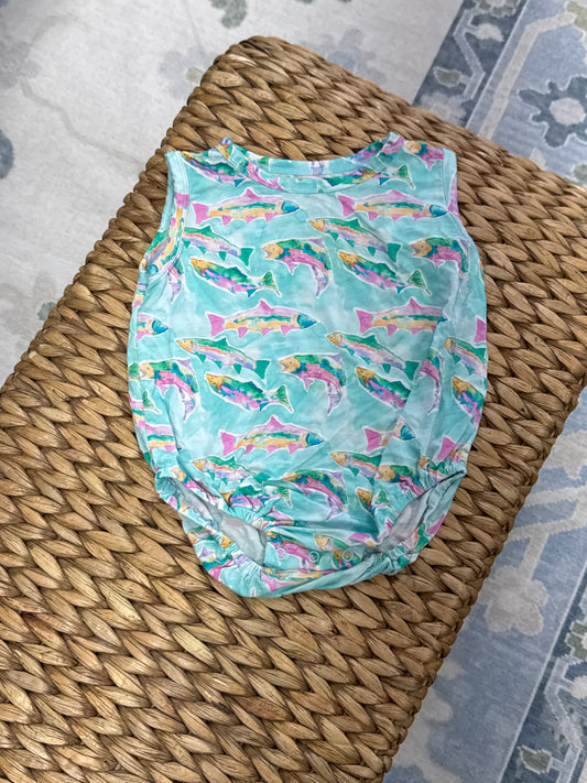 Sweet Bay Watercolor Fish Bubble 6-12m