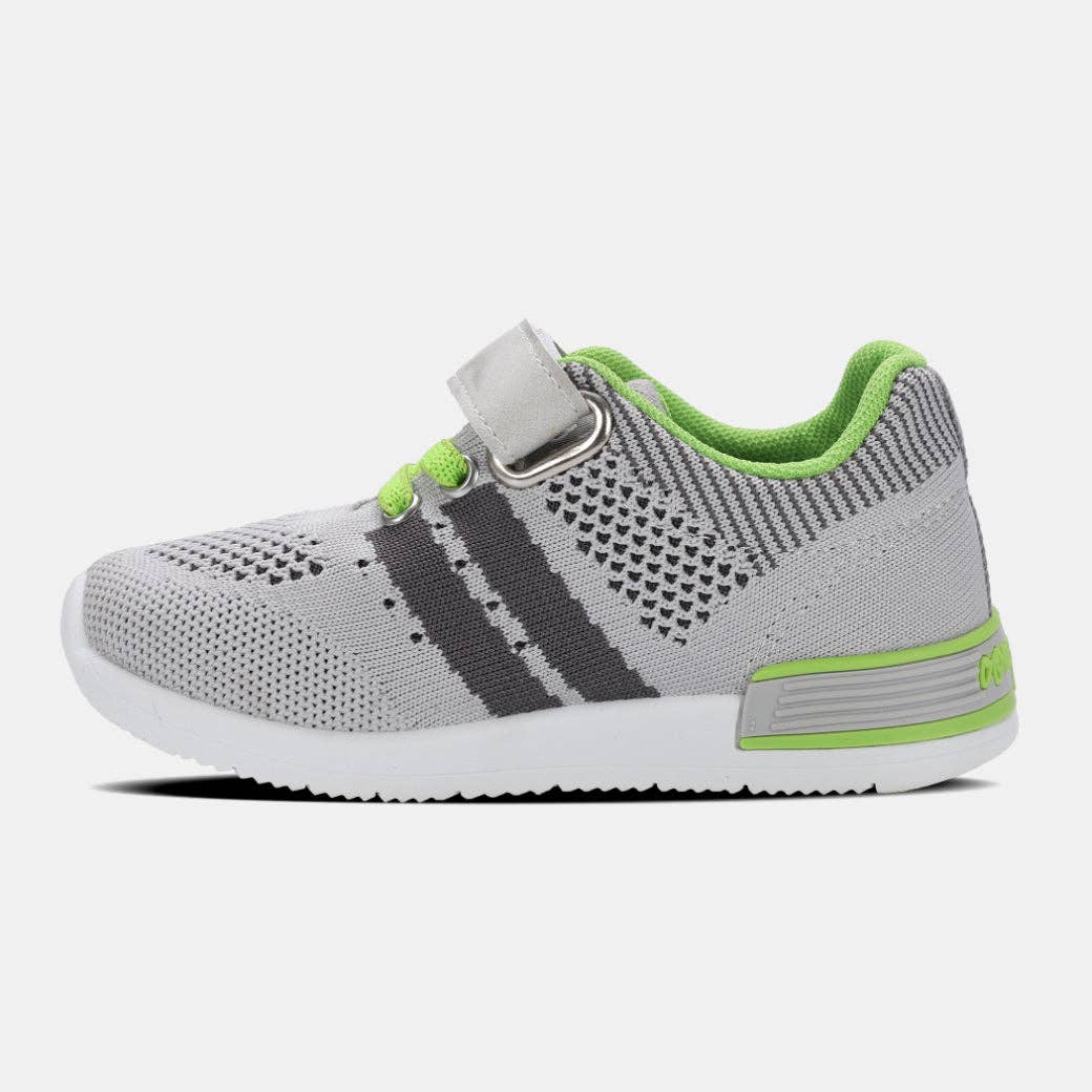 Wynn Boys Hook & Loop Sneaker: Light Grey