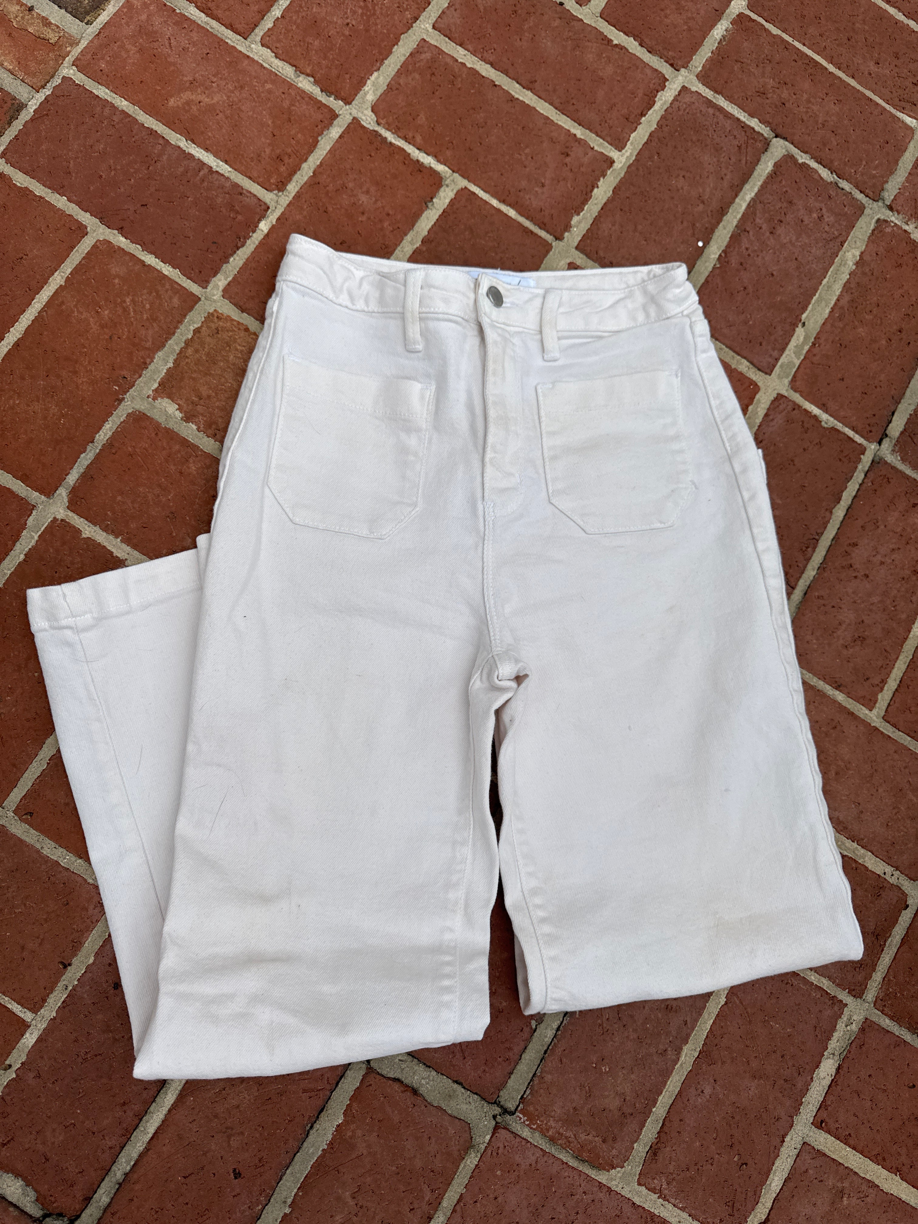 Just Black Denim Cream Kick Flare Pant 27