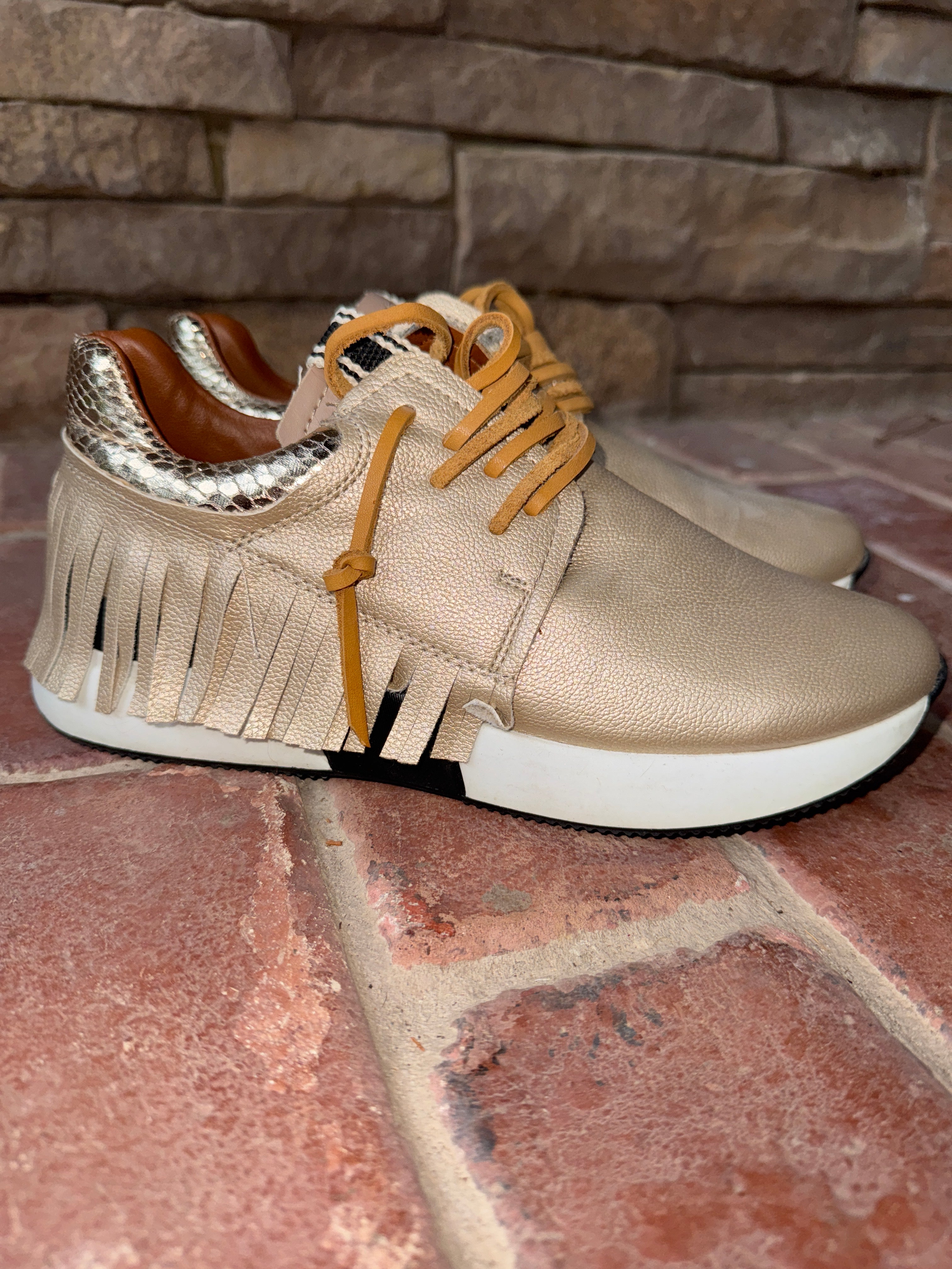 Shu Shop Pepa Sneaker Gold Size 8