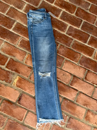 Vervet Raw Hem Flare Crop Denim 28