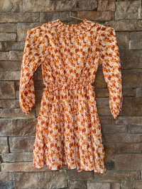 Hayden Girls Orange Floral Smocked Dress 8