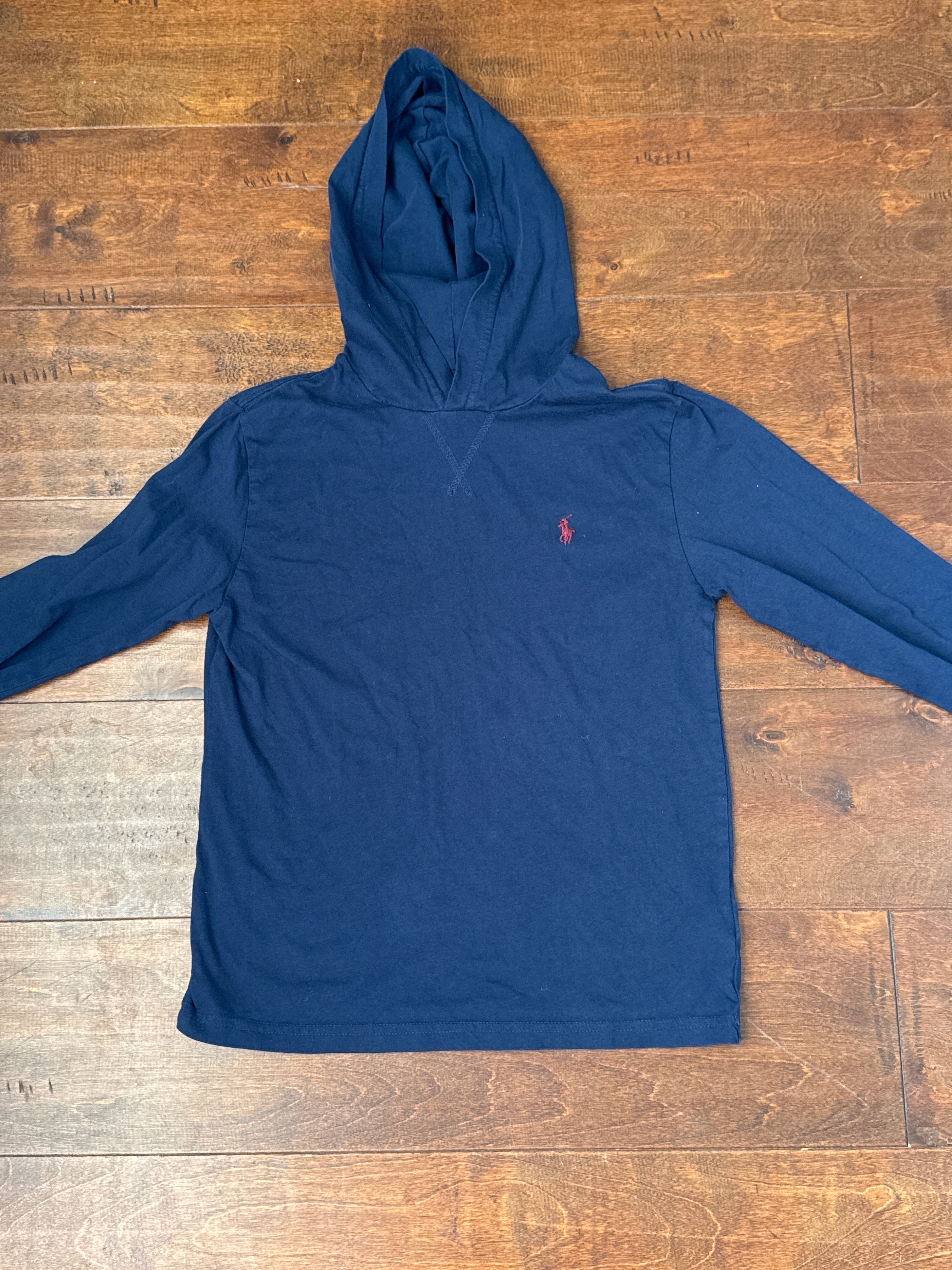 Polo Navy Hooded Ls Shirt 10-12