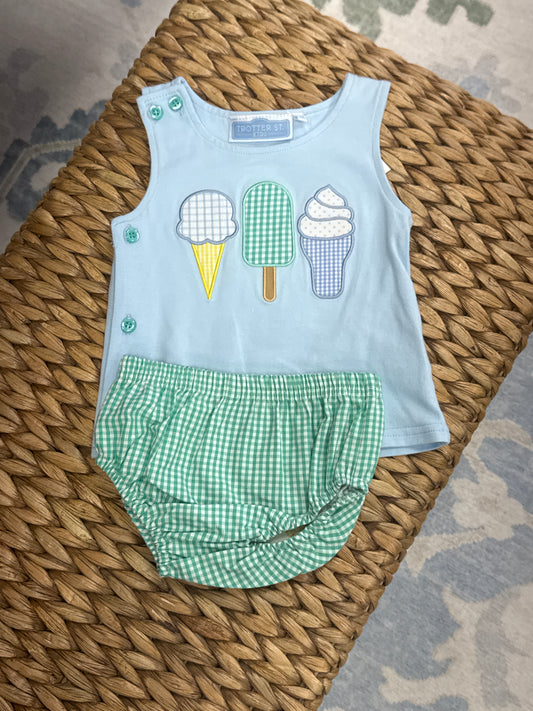 NWT Trotter Street Ice Cream Bloomer Set 12m