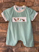 Southern Sass Smocks Hunting Romper 6M