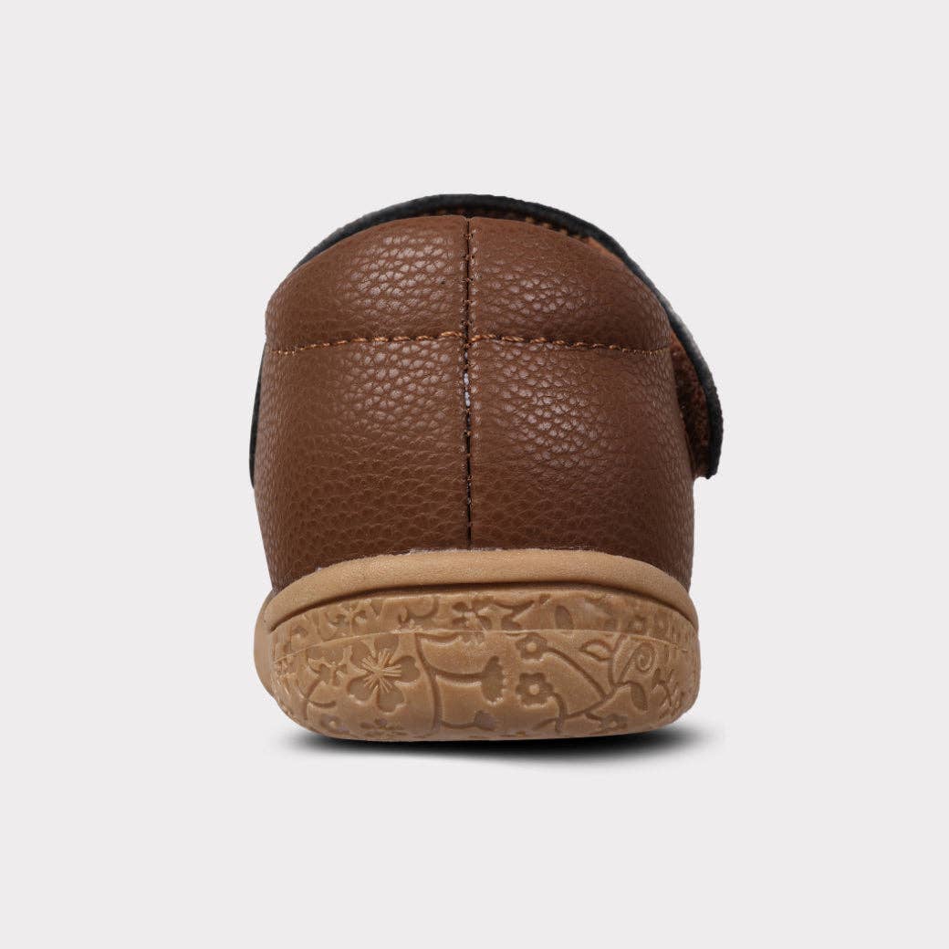 Amina Leather Girls Mary Jane Shoe: Brown Leather