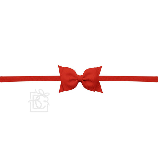 1/4" PANTYHOSE HEADBAND W/ 2.5" FLAT SOPHIA BOW: RED