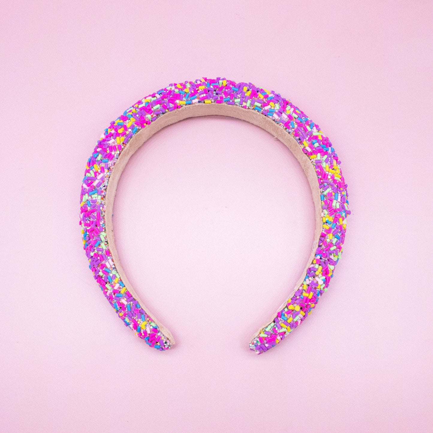 Padded Sprinkles Headband - Confetti Hair Band: Hot Pink