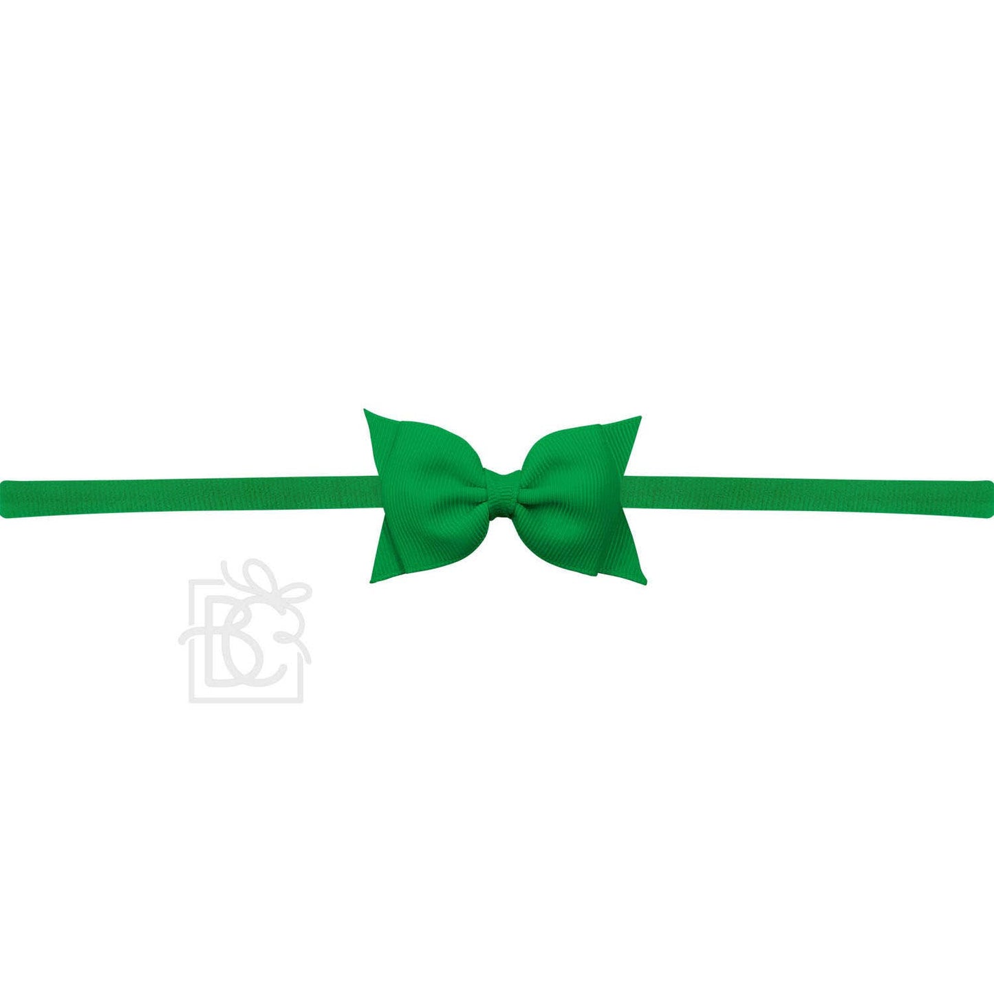 1/4" PANTYHOSE HEADBAND W/ 2.5" FLAT SOPHIA BOW: POWDER PINK