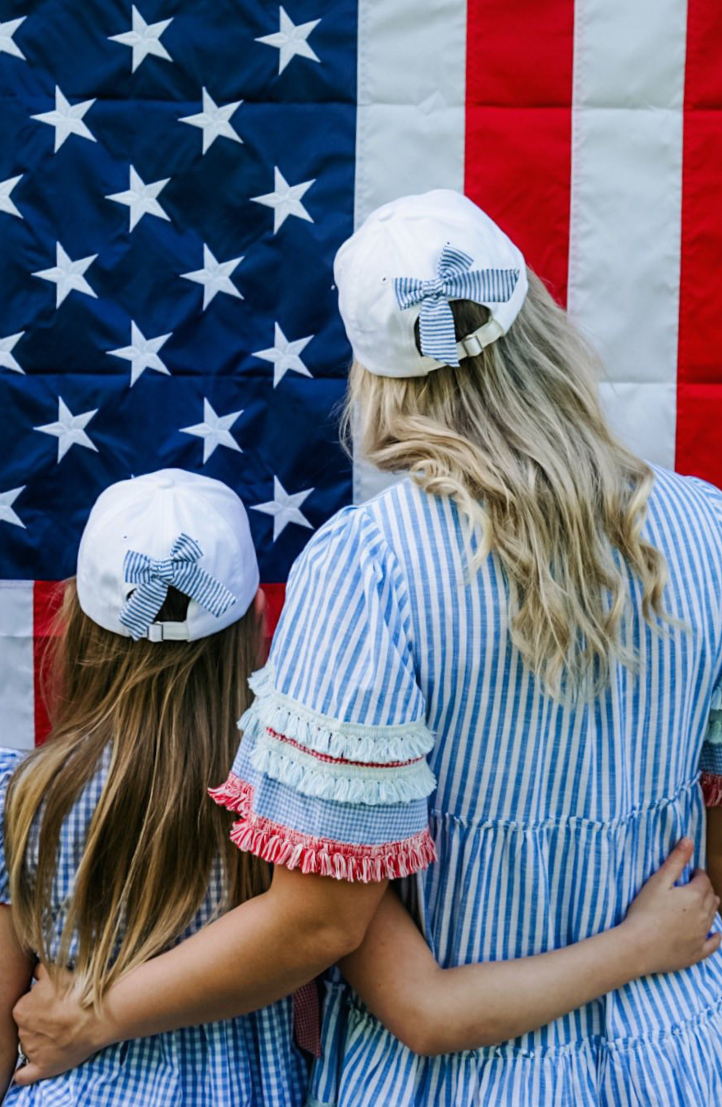 2026 American Flag Bow Baseball Hat: Youth (Ages 2-7)