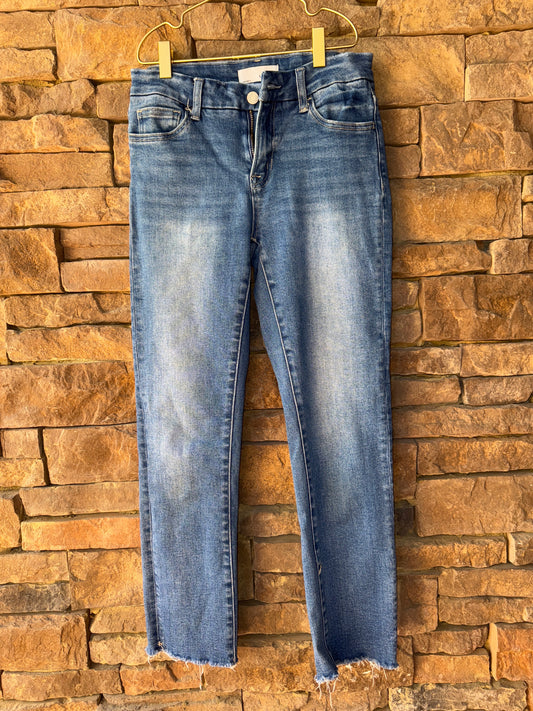 Vervet Frayed Edge Bootcut Light Wash Denim 27