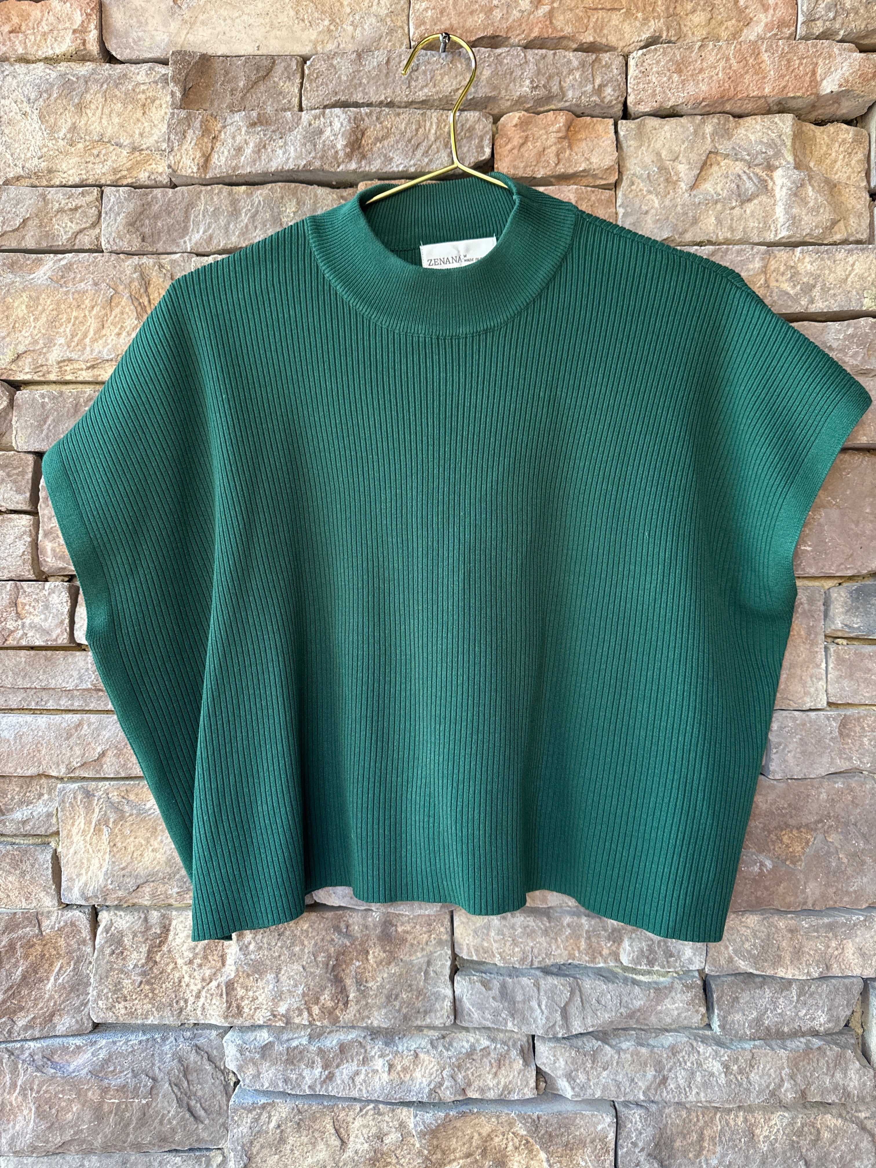 Zenana Emerald Cap Sleeve Sweater M